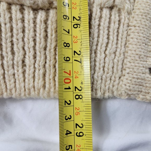 Cladyknit Ireland All Pure Wool Beige Womens Large Cardigan Sweater Warm Casual - Picture 11 of 11